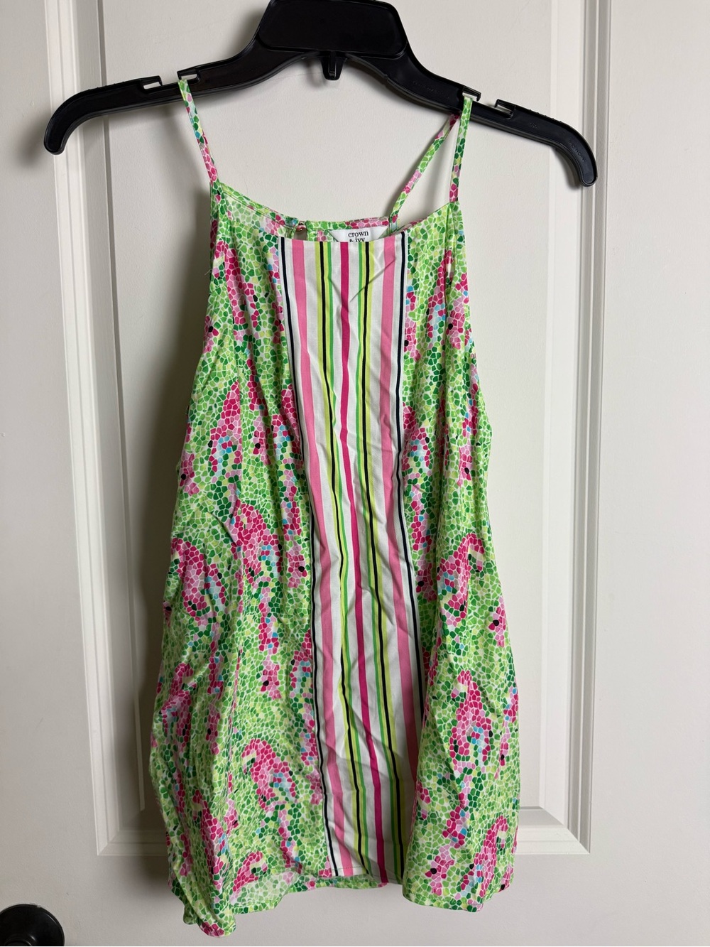 crown & ivy Neon Green and Hot Pink Printed